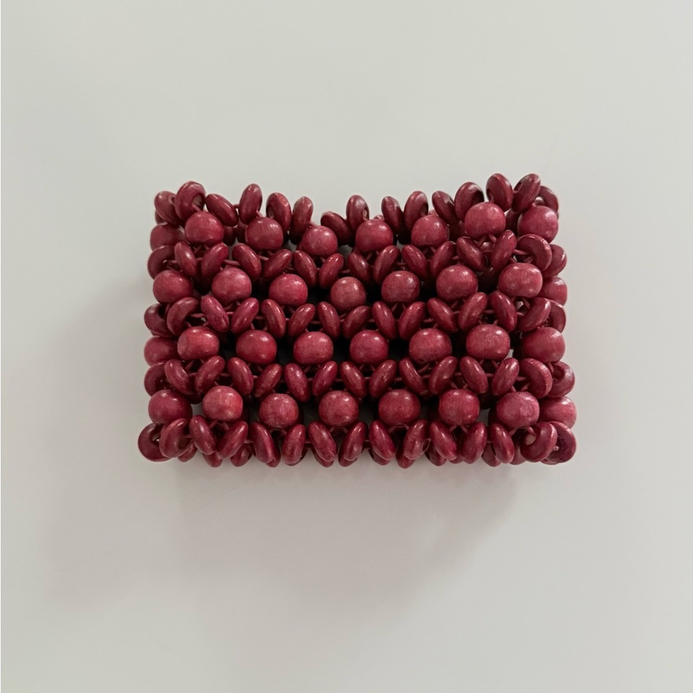 Elegant Burgundy Beaded Clutch